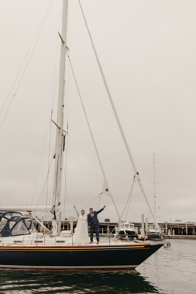 Elopement on a sailboat in New England